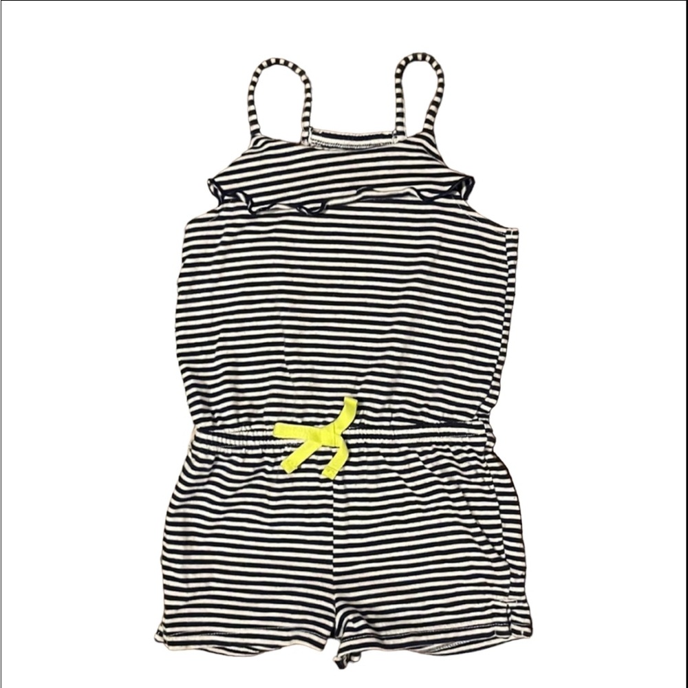 Girls size 3T Cat and Jack navy blue stripped romper